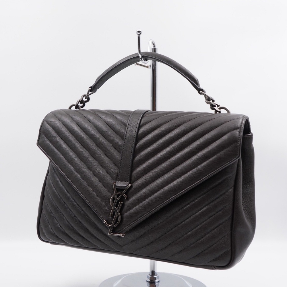 CG10 💟 Saint Laurent Leather College Large - Picture 4 of 16